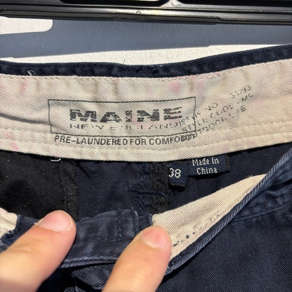 Maine Chino Shorts Size 38 – Navy Blue Vintage 90s Casual Summer Wear Men’s - Picture 2 of 12